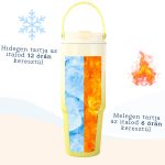 Sklenice s gradientním efektem, cestovní sklo 820ml - bílá/žlutá