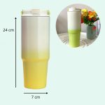 Sklenice s gradientním efektem, cestovní sklo 820ml - bílá/žlutá