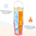 Sklenice s gradientním efektem, cestovní kelímek 820ml - žlutá/růžová