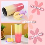 Sklenice s gradientním efektem, cestovní kelímek 820ml - žlutá/růžová