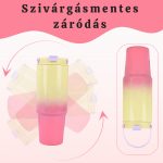 Sklenice s gradientním efektem, cestovní kelímek 820ml - žlutá/růžová