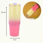 Sklenice s gradientním efektem, cestovní kelímek 820ml - žlutá/růžová