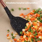 Set de 7 piese din silicon pentru servirea mesei - Negru, model cu stropi