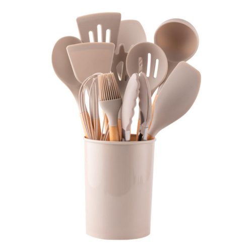 Set de servire din silicon, 11 piese - Crem