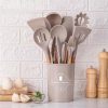 Set de servire din silicon, 11 piese - Crem