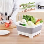 Bol pliabil din silicon cu scurgere și mâner - 8 litri