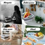 Bol pliabil din silicon cu scurgere și mâner - 8 litri