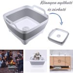 Bol pliabil din silicon cu scurgere și mâner - 8 litri