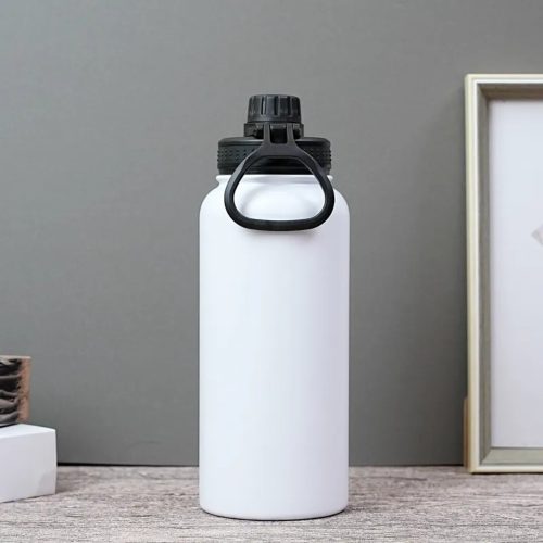 Rozsdamentes Acél Termosz Kulacs Szivárgásmentes Kupakkal, Hideg és Meleg Italokhoz - 950 ml - Fehér
