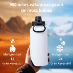 Rozsdamentes Acél Termosz Kulacs Szivárgásmentes Kupakkal, Hideg és Meleg Italokhoz - 950 ml - Fehér - Black Friday