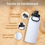 Rozsdamentes Acél Termosz Kulacs Szivárgásmentes Kupakkal, Hideg és Meleg Italokhoz - 950 ml - Fehér - Black Friday