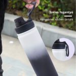 Rozsdamentes Acél Termosz Kulacs Szivárgásmentes Kupakkal, Hideg és Meleg Italokhoz - 950 ml - Fekete-Fehér Színátmenetes - Black Friday