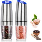 Set de 2 solnițe și solnițe electrice cu lumină LED - Argintiu