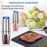 Set de 2 solnițe și solnițe electrice cu lumină LED - Argintiu