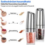 Set de 2 solnițe și solnițe electrice cu lumină LED - Argintiu