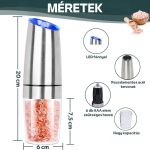 Set de 2 solnițe și solnițe electrice cu lumină LED - Argintiu