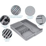 Posuvný stojan na nože a organizér – šedý