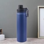 Modrá termoska z nerezové oceli s nepropustným uzávěrem, funkce udržování teploty a chladu - 650 ml