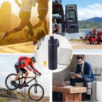 Fekete Termosz Kulacs Rozsdamentes Acél Anyagból, Szivárgásmentes Kupakkal, Hidegen és Melegen Tartó Funkcióval - 650 ml