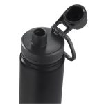 Fekete Termosz Kulacs Rozsdamentes Acél Anyagból, Szivárgásmentes Kupakkal, Hidegen és Melegen Tartó Funkcióval - 650 ml