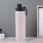 Růžová termoska z nerezové oceli s nepropustným uzávěrem, funkce udržování teploty i chladu - 650 ml