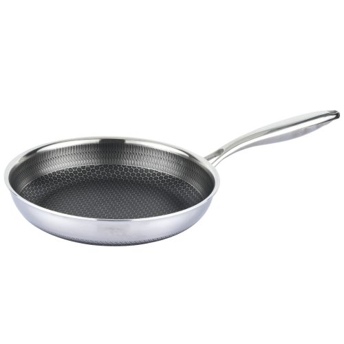 Cheffinger Rozsdamentes Acél Serpenyő 3D Méhsejt Tapadásmentes Bevonattal, Ergonomikus Nyéllel - 28 cm