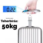 Prenosná digitálna váha na batožinu s LCD displejom do 50 kg - strieborná / biela