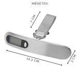 Prenosná digitálna váha na batožinu s LCD displejom do 50 kg - strieborná / biela