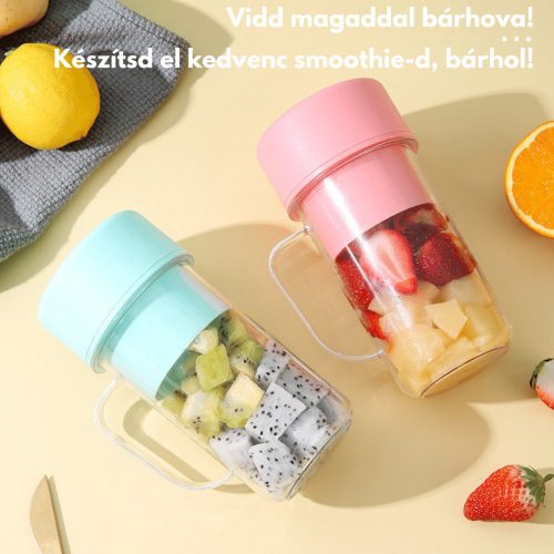 Multifunkcionális hordozható turmix és ivópohár, 340 ml - Kék - Black Friday