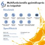 Multifunkcionális hordozható turmix és ivópohár, 340 ml - Kék - Black Friday