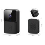 Vezeték nélküli WiFi videós kapucsengő beltéri csengő egységgel - Fekete