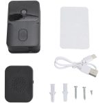 Vezeték nélküli WiFi videós kapucsengő beltéri csengő egységgel - Fekete