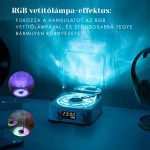 Retro vinylový bezdrátový Bluetooth reproduktor a bílý šum s 8 vestavěnými zvuky a hodinami – Bílá