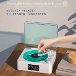 Retro vinylový bezdrátový Bluetooth reproduktor a bílý šum s 8 vestavěnými zvuky a hodinami – Bílá