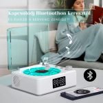 Retro vinylový bezdrátový Bluetooth reproduktor a bílý šum s 8 vestavěnými zvuky a hodinami – Bílá