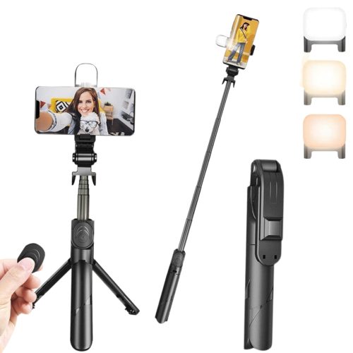 Stick selfie LED încorporat cu telecomandă Bluetooth - XT-02S