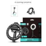 Stick selfie multifuncțional cu trepied extensibil și lumină - Q07