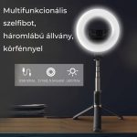 Stick selfie multifuncțional cu trepied extensibil și lumină - Q07