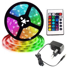 RGB LED dekoračný svetelný pásik 5 m - 24 tlačidiel