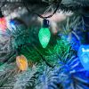Napelemes Karácsonyi Színes Toboz Fényfüzér - 50 LED