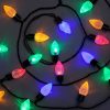 Napelemes Karácsonyi Színes Toboz Fényfüzér - 50 LED