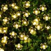 Napelemes Karácsonyi Meleg Fényű Cseresznyevirág Fényfüzér - 50 LED - 6,9 m