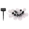 Bec solar LED pentru exterior, cu șir de lumini - 10 LED-uri - 2 m