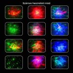 Sedící astronaut, projektor galaxií (LED) - bílý/hvězdný