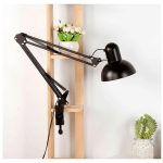 Rögzíthető, kihajtható karú asztali/tervezői lámpa - Fekete - Black Friday