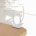 Nasazovací, ohebná LED stolní lampa s nastavitelným jasem a teplotou barev - bílá