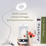 Nasazovací, ohebná LED stolní lampa s nastavitelným jasem a teplotou barev - bílá