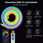 Șir de lumini LED RGB-IC cu culori neon, funcții inteligente, control prin aplicație și telecomandă - 5 metri