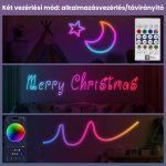 Șir de lumini LED RGB-IC cu culori neon, funcții inteligente, control prin aplicație și telecomandă - 5 metri
