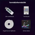 Șir de lumini LED RGB-IC cu culori neon, funcții inteligente, control prin aplicație și telecomandă - 5 metri